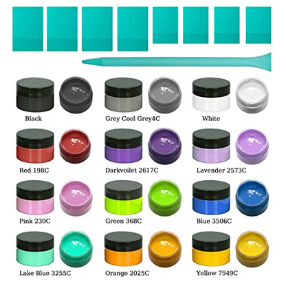 12 Color Chalk Paste with 9 Squeegees for Stencil Painting
