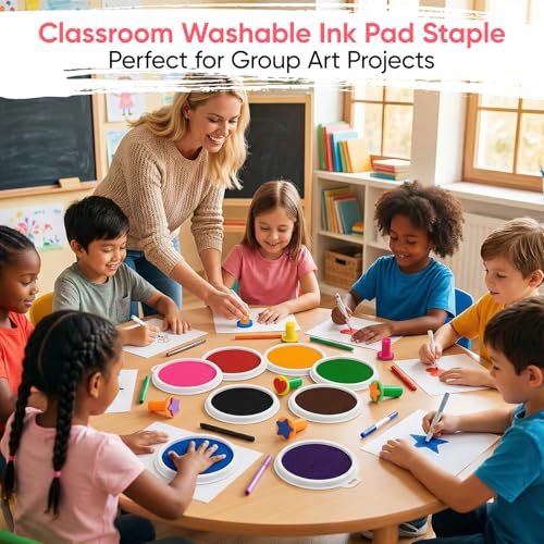 16 Colors 2 Pack Stamp Pads & Ink Pads for Kids