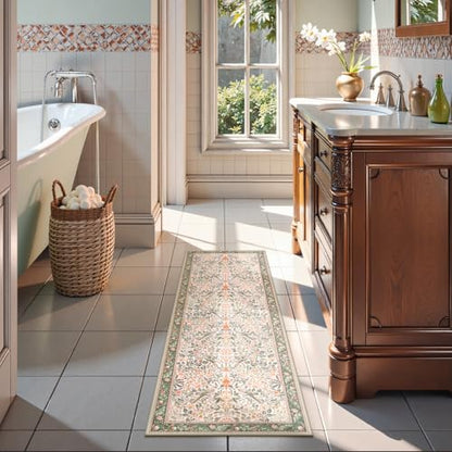 Boho Floral Birds Laundry Room Rug Runner 2x5