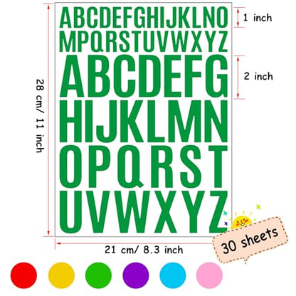 Letter Stickers 1560 Pieces 30 Sheets Stick on Vinyl Letters Capital Alphabet Sticker Letter for Craft Bulletin Boards Classroom Home Business Decor (1560 Count)