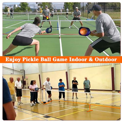 Pickleball Net and Fiberglass Paddle Set of 4
