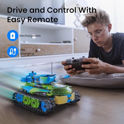 Robot Car Building Kit with Remote Control STEM Gift for Boys 8 (662 Count)