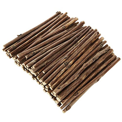 300PCS 4 inch Wood Log Sticks for Crafts (300 Count)