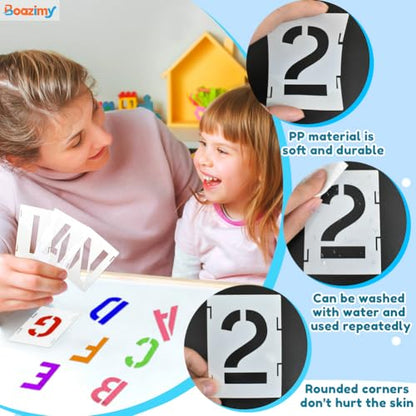 2.5 Inch 42 Pcs Reusable Letter Number Symbol Stencils (42 Count)