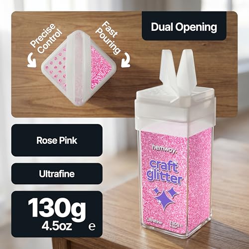 Craft Glitter Shaker Rose Pink 130g Ultrafine (4.5 Ounce)