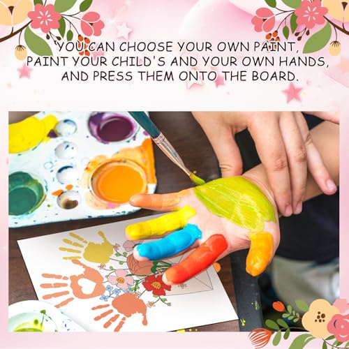 6 Sets Mother's Day Crafts DIY Kit Flower Bouquet Handprint Art Craft Gifts for Mom from Daughter or Son 8 x 10 Inch Handprint Flowers Bouquet Kit for Mother Grandma Birthday Supplies (6 Count)