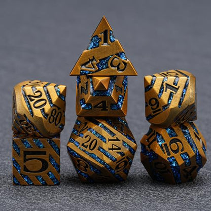 Premium Inlay Metal Dice Set