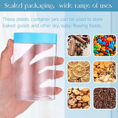 12 Pack 10 oz Plastic Container Jars with Lids Round Clear Travel Cosmetic Container Slime Jars for Toiletries (12 Count)