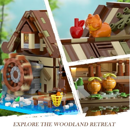 Wood Cabin Mini Building Set with Lights