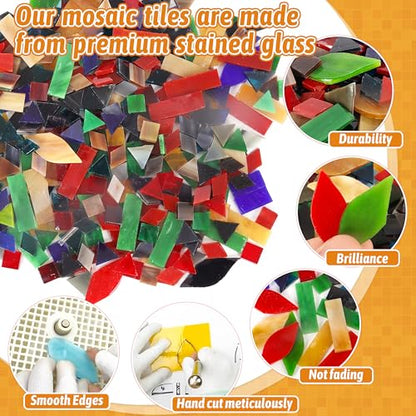 Mosaic Glass Pieces Tiles for Adults (320 Count)