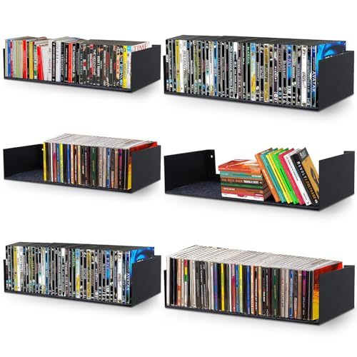 U Shape Floating Shelves Wall Mount Metal Bookshelf CD DVD Storage Display Shelves