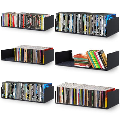 U Shape Floating Shelves Wall Mount Metal Bookshelf CD DVD Storage Display Shelves