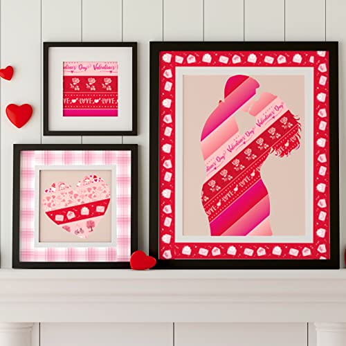 12 Rolls Valentine Washi Tape Red Pink Heart Gnome Love Masking Tape for Wedding Scrapbook DIY Craft Gift Wrapping (196.8 Foot)