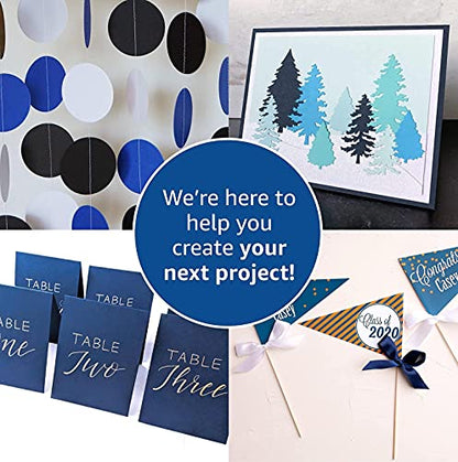 Blue Navy Colored Cardstock Thick Paper 50 Sheets (50 Count)