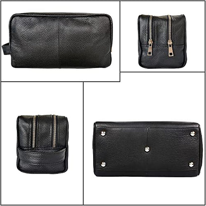 Leather Travel Toiletry Bag for Men