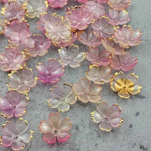 100pcs Acrylic Flower Beads (100 Count)