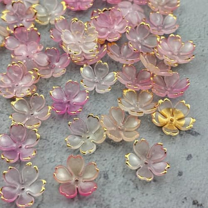 100pcs Acrylic Flower Beads (100 Count)