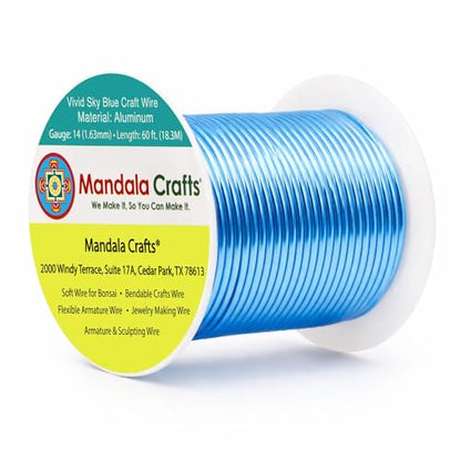 14 Gauge Vivid Sky Blue Anodized Aluminum Craft Wire