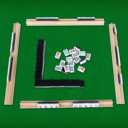 Wooden Mahjong Tiles Trays (4 Count)