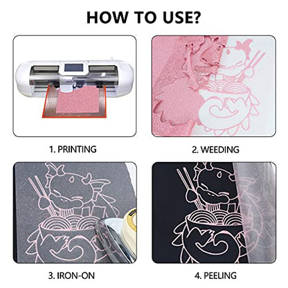 Glitter Pink Heat Transfer Vinyl HTV Rolls