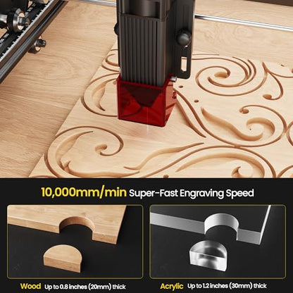 Laser Engraver Ray5 10000mW Engraver Machine DIY CNC Laser Cutter Tool for Metal Glass Wood Working Area 15.7 "x15.7" with Air Assist Rotary Roller Kit Laser