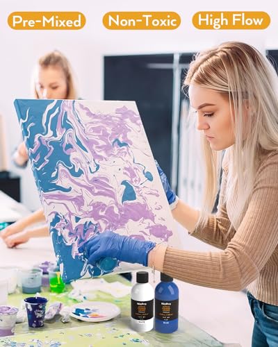 14 Colors 8.45oz Acrylic Pour Paint Supplies Kit (118.3 Fl Oz)