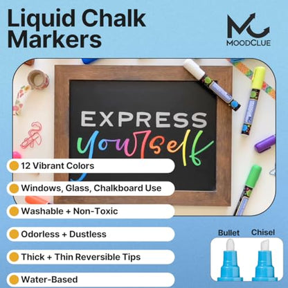 Liquid chalk markers 12 neon erasable Whiteboards (12 Count)