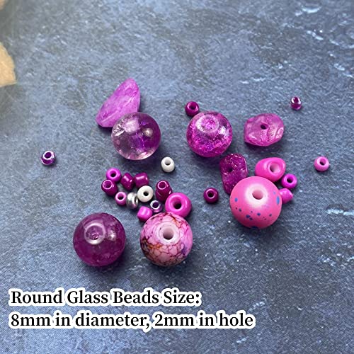 Assorted Glass Resin Beads Multi Size Colors Smooth Cracked Gravel Millet Spacer Beads for Bracelets Necklace Earring DIY Jewelry Making Craft