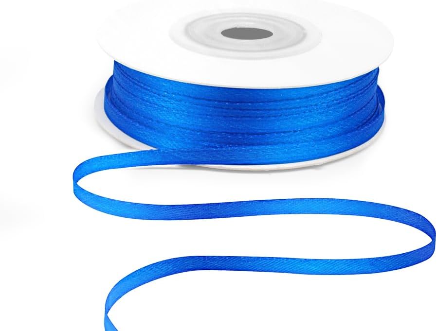 KMER LIFE 1/8"" Wide x 50 Yards Royal Blue Polyester Satin Ribbon, Royal Blue Satin Ribbon Perfect for Wedding Decor, Wreath, Crafts, Gift Wrapping & Other Projects (Royal Blue) - Crafty Corner
