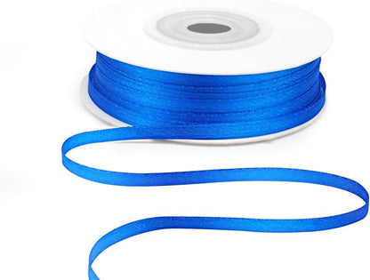 KMER LIFE 1/8"" Wide x 50 Yards Royal Blue Polyester Satin Ribbon, Royal Blue Satin Ribbon Perfect for Wedding Decor, Wreath, Crafts, Gift Wrapping & Other Projects (Royal Blue) - Crafty Corner