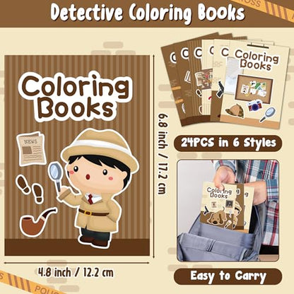 Detective Activity Coloring Books (24 Count)