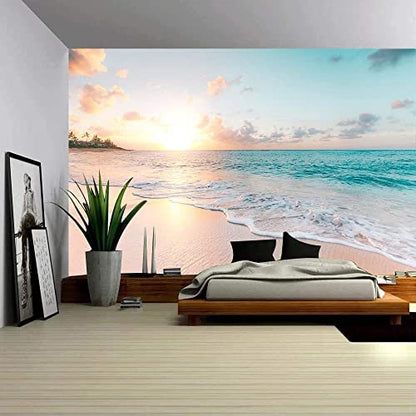 Sunset Wall Murals Romantic Beach Photo Mural