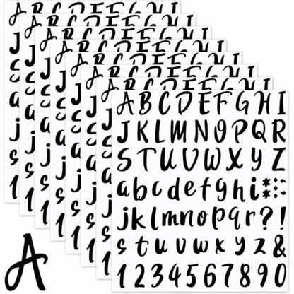 576 Pcs 8 Sheets Letters Stickers Vinyl Alphabet Number Decals Back to School Supplies for Water Bottles Cups Mailbox Scrapbooking Bulletin Board Classroom Decor
