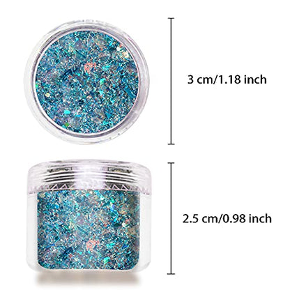 12 Colors Chunky Glitter Holographic Craft Glitter (12 Count)