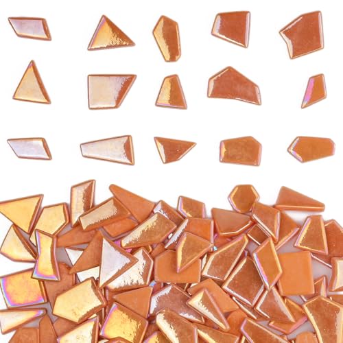 Iridescent Glass Mosaic Tiles for Crafts Bulk (7.05 Ounce)