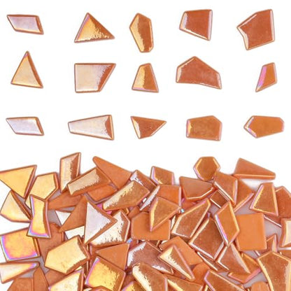 Iridescent Glass Mosaic Tiles for Crafts Bulk (7.05 Ounce)