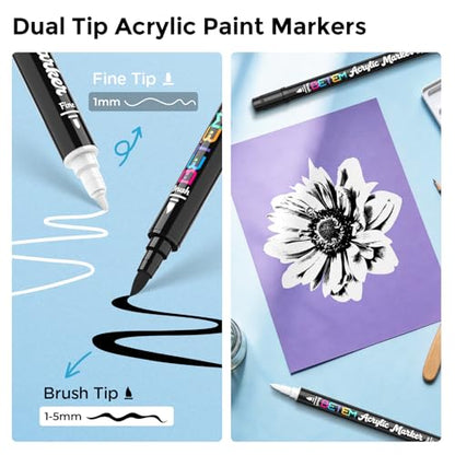 2 Black & White Paint Markers for Glass (10 Count)