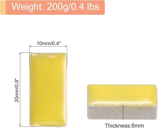 MECCANIXITY 200g Ceramic Mosaic Tiles for Crafts Bulk, Rectangle Yellow Ceramic Tiles for Mosaic Kits Garden Stepping Stone Cup Mat
