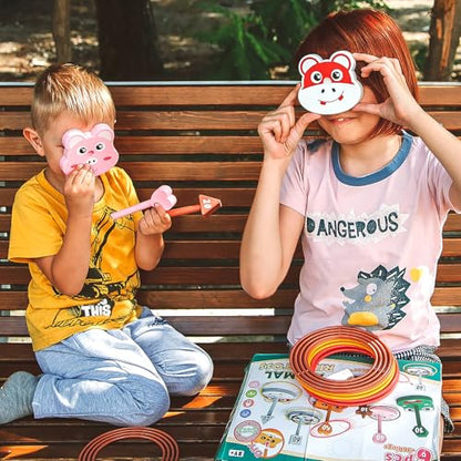 Animal Ring Toss Game Toy Set Kid Yard Outdoor Party Camp Toddler Ages 3 (42 Count)