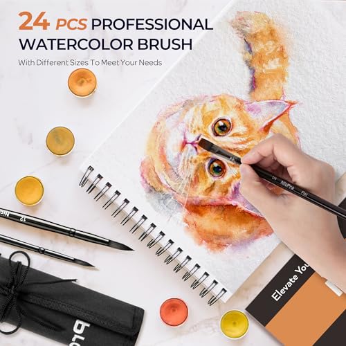 Watercolor Brushes Professional (24 Count)