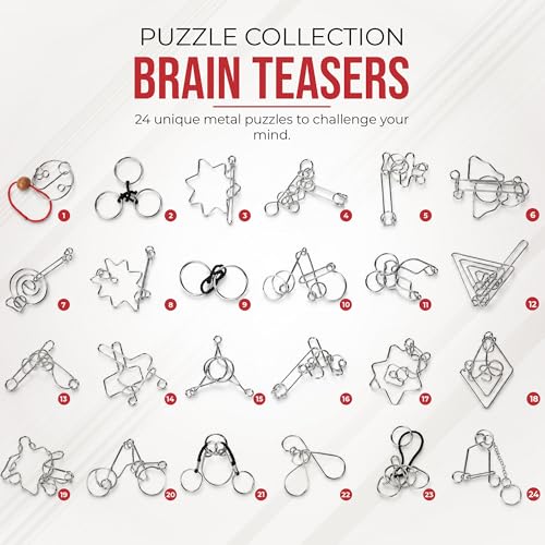 Metal Puzzles Brain Teaser (24 Count)