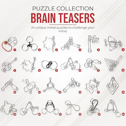 Metal Puzzles Brain Teaser (24 Count)