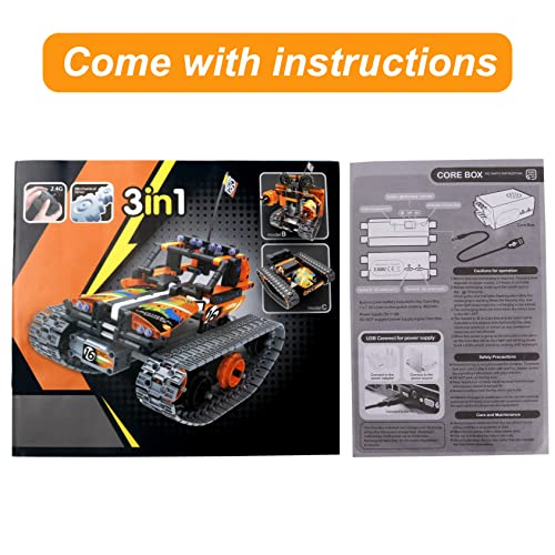 STEM Remote Control Building Kit 3 in 1 RC Tracked Racer