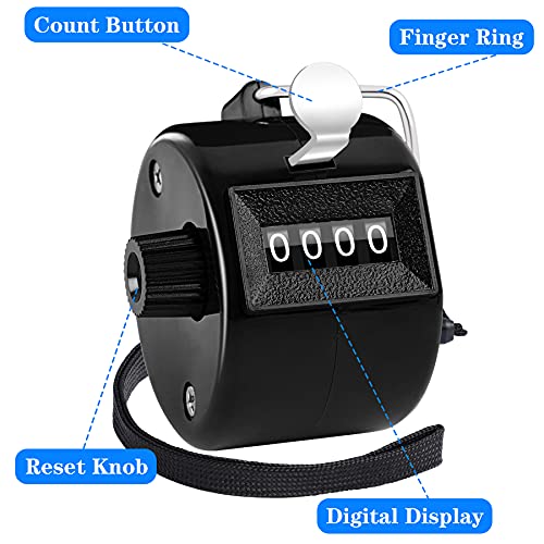 2 Pack Hand Tally Counter 4 Digital Click Counter for Sport Row School Event
