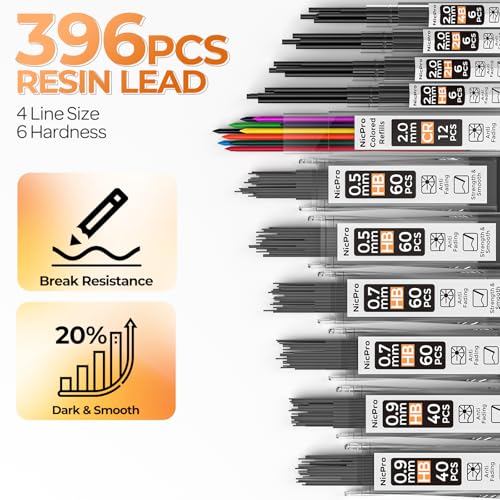 22PCS Metal Mechanical Pencil Set in Case for Drawing Writing