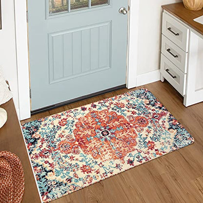 Reine Bohemian Floral Medallion Area Rug