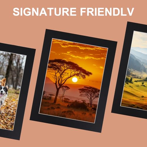 10 Pack Acid Free Black 11x14 Picture Frame Mats for 9x12