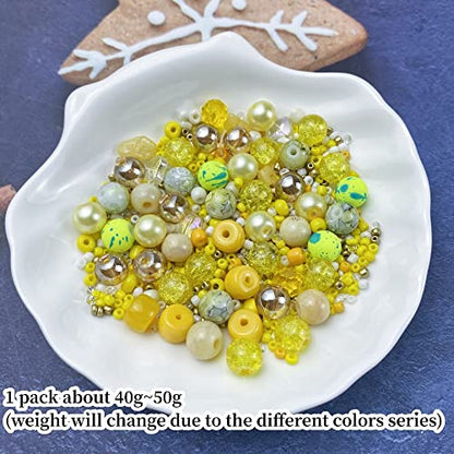 Assorted Glass Resin Beads Multi Size Colors Smooth Cracked Gravel Millet Spacer Beads for Bracelets Necklace Earring DIY Jewelry Making Craft