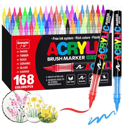 168 acrylic paint markers for stones (168 Count)