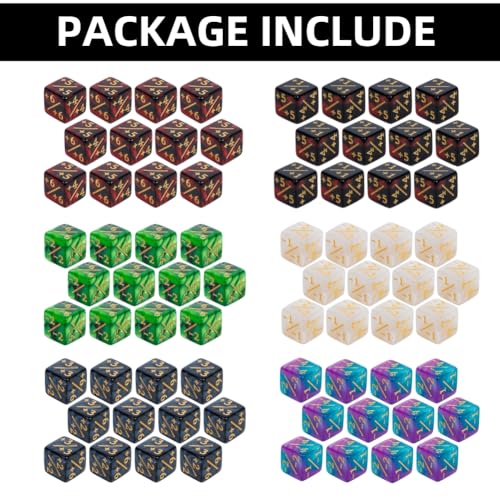 82 Pack Magic The Gathering Counter Dice Set 72 Pcs D6 MTG Dice Life Counters Tokens for Magic Card Game Accessories with 3 Pcs Rolling Dice 7 Pcs Drawstring Bags (56 Count)